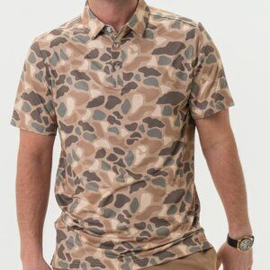 BURLEBO Performance Polo Short Sleeve in Pintail Camo